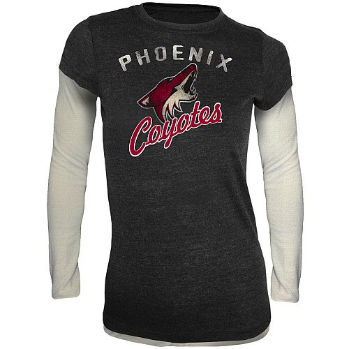 Old Time Hockey Phoenix Coyotes Women's Sadie Long Sleeve Thermal Fooler T-Shirt Medium