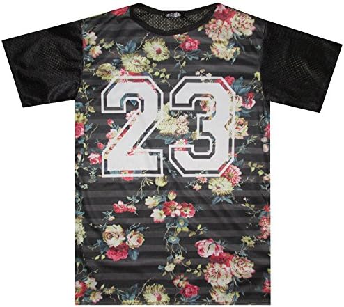 Men's Street Style T-Shirt #23 Hawaiian Aloha Crew Neck Hip Hop Fashion (XL)