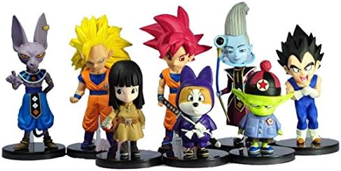 Cute Anime Dragon Ball Z Characters Batak Son Gukou Action Figures Dragon Ball GT One Set of 8 PVC Dolls for Collector