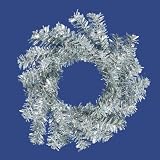 Pack of 12 Silver Artificial Tinsel Christmas Wreaths 6