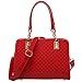 FASH Glossy Patterned Dual Chain and Leatherette Top handles Shoulder and Cross-Body Handbag