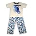 B.T. Kids - Boys 2-Piece Short Sleeved Pajama Set, Blue, White