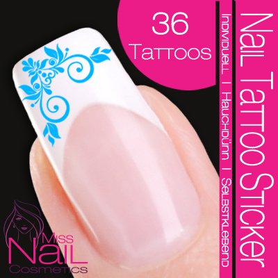 Nail Tattoo Sticker Deko Ecke / Ornament - t&uuml;rkis Preisvergleich