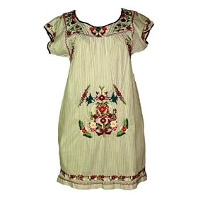 Buy 3J Workshop Olivia Mexican Peasant Dress White Small by 3J Workshop