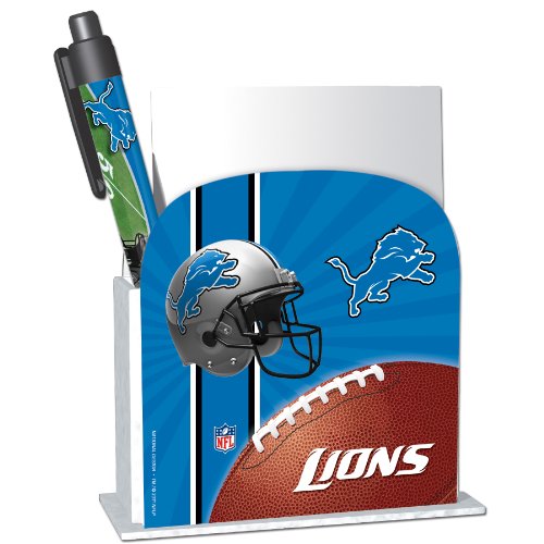 Detroit Lions Stationery Desk Caddy with Matching Ballpoint Grip Pen - NFL (12019-QUI)