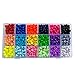 BALABEAD Giant Crayon Bead Box, Pony Beads with Smooth Surface Craft Assortment Colors (6x 9mm/18colors/1800 beads)
