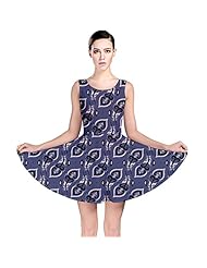 Polyester/Spandex Stretchy Feathers Skater Dress 