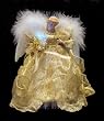 12.5" Seasons of Elegance Gold Lighted Fiber Optic Angel Christmas Tree Topper