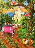 3D Lenticular POSTCARD-CINDERELLA/CASTLE