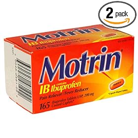 Motrin IB Ibuprofen Pain Reliever Fever Reducer Coated Caplets, 200 mg, 165-Count Bottles... by 