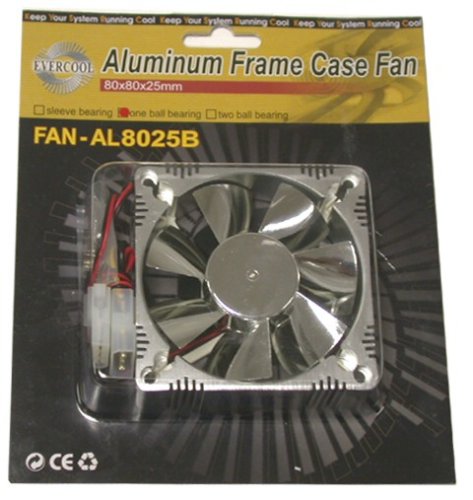 Evercool Chromed Aluminum 80mm Case Fan P/N AL8025B