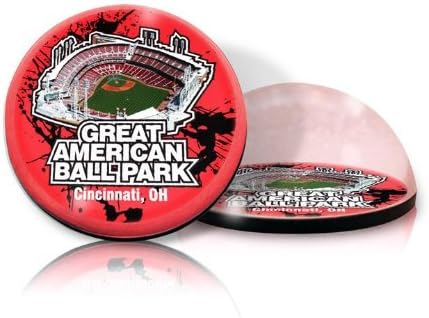 MLB Cincinnati Reds Great American Ballpark in 2" Crystal magnet with Colored Window Gift Box