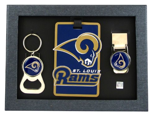 St Louis Rams - NFL Bottle Opener Key Ring, Luggage Tag, Money Clip Gift Set