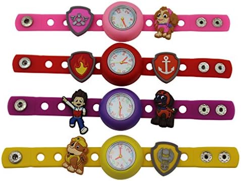 1 Pink Kids DIY Lovely Watch + 17 Paw Patrol,puppy Power Shoe Charms Party Gift