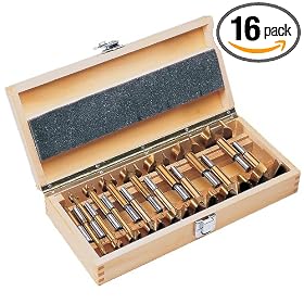 Steelex D2019 TiN Coated Forstner Bit Set, 16-Piece