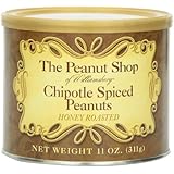 The Peanut Shop of Williamsburg Chipotle Spiced Honey Roasted Peanuts, 11-Ounce Tin
