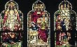 Frameable Art Card for Christmas - Three-light Nativity window in Stained Glass