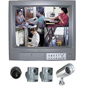 Security First FDVS-1409 14-inch Color Quad Digital Video Recorder System with 120 GB HDD and 4 Cameras