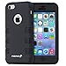 Fosmon HYBO-CAGE Detachable Hybrid Shock Absorbing Silicone + PC Hard Case for Apple iPhone 5C (Black)