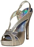 Strappy dress platform high heel Champagne