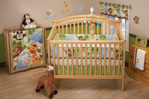 Nojo Little Bedding 4 Piece Bedding Set, Jungle Play