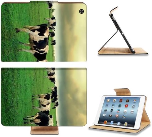 Cow Herd Animal Farm Grass Field Apple Ipad Mini Flip Case Stand Smart Magnetic Cover Open Ports Customized Made To Order Support Ready Premium Deluxe Pu Leather 8 Inch (205Mm) X 5 1/2 Inch (140Mm) X 11/16 Inch (17Mm) Liil Ipad Mini Professional Ipadmini Cases Ipad_Mini Accessories Graphic Background Covers Designed Model Folio Sleeve Hd Template Designed Wallpaper Photo Jacket Wifi 16Gb 32Gb 64Gb Luxury Protector