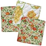 April Cornell Devon Rose Lime Potholders Set of 3