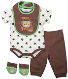 BON BEBE Baby-Boys Newborn Bearville Football 4 Piece Pant Set