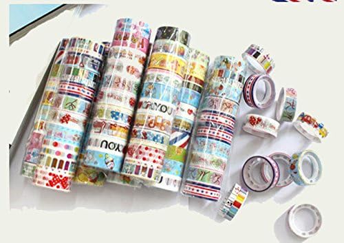 Shizaru Designs® Exclusive. 10 Rolls of Colorful Kawaii Tape Approximately 7' Per Roll.