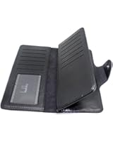 Boshiho Leather Bifold Credit Card Holder Wallet Slim Clutch Purse with Id Window Credit Card Case Wallet