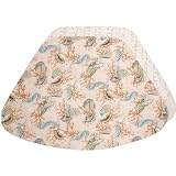 Blue & Beige Seashells & Seahorses Wedge-Shaped Placemats for Round Tables