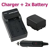2 PACK Canon BP-808 Battery + Replacement Battery Charger