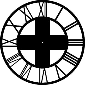 Giant 47.5 Inch Diameter Hand-crafted Tower Wall Clock (Roman Numerals, Thick Cross Style)