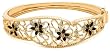 Yellow Gold Overlay Sterling Silver Sapphire w/ Diamond Accent Bracelet, 7"
