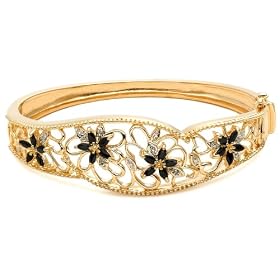Yellow Gold Overlay Sterling Silver Sapphire w/ Diamond Accent Bracelet,... by Yellow-Gold Bracelets