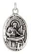 Sterling Silver St. Joseph the Worker Medal Pendant 15/16" X 5/8" (24 mm X 16 mm).
