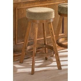 Bar Stool with Cushion Seat in Oak by Coaster Furniture by Coaster