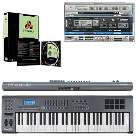 1 M-Audio Axiom 61 Key USB MIDI Keyboard + Propellerhead Reason 4.0 FULL Version + 2 Unique Squared Vinyl Stickers