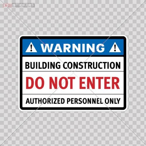 Decal Sticker Warning Caution Construction Wall Art Decor Doors Factory Roommates Note Book Garage Hedge Entrance Parking Size: 5 X 3.5 Inches Vinyl color print