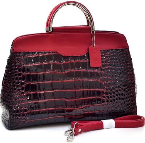 Professional Patent Croco Briefcase Style Satchel