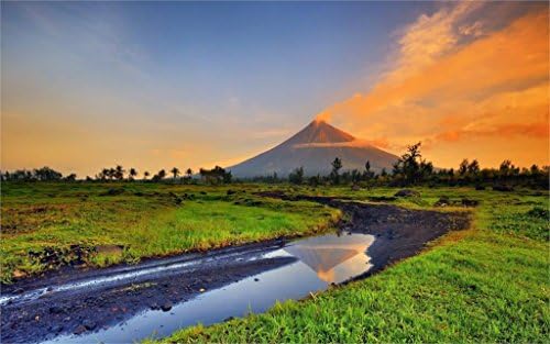Jane Pop Philippines Mayon Park MayonVolcano Mountains Poster Canvas Print 24x36 Inch Home Wall Decor landscape posters