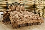 Brown Cabin Bed Ruffle Bed Skirt Queen Size New