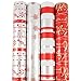 JAM Paper® Premium Wrapping Paper Christmas Design Set - 180 sq ft. - Modern Christmas - 4/pack