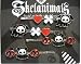 Skelanimals Dax and Diego Red, Black White Hairpins Set