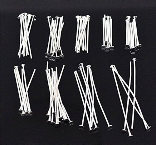 Wholesale Silver Plated Ball Head Eye Pins Jewelry Finding 16 20 30 40 50 60mm Flat Head Pins-50mm-50pcs