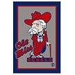 University of Mississippi (Rebels) Rug - Gray/ Red (Rectangle)