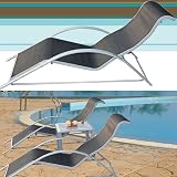 Serina Garden Lounger Recliner Sun Bed + Table Set of 3
