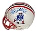 Gino Cappelletti Autographed/Hand Signed New England Patriots Throwback Mini Helmet with Red Mask