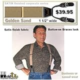 Dual Clip suspenders in Golden Sand color with Satin finish