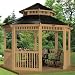 Suncast 12-Feet by 12-Feet Double Roof Gazebo, Wood Grain